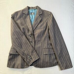 Pendleton Vintage Taupe Brown Gray 100% Virgin Wool 2-Button Blazer Jacket 12